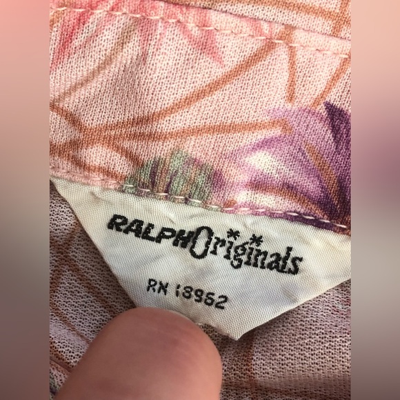 Womens RALPH ORIGINALS Pink Floral Shirt Rn18962 Lightweight Partial Button Up - Picture 2 of 8